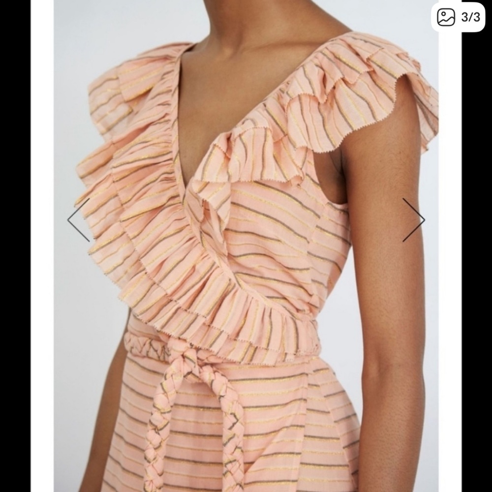 Apiece Apart Costa Dress in Peach and Gold